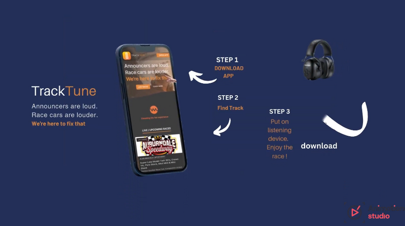Track Tune Live Application/ Typography Stock Video